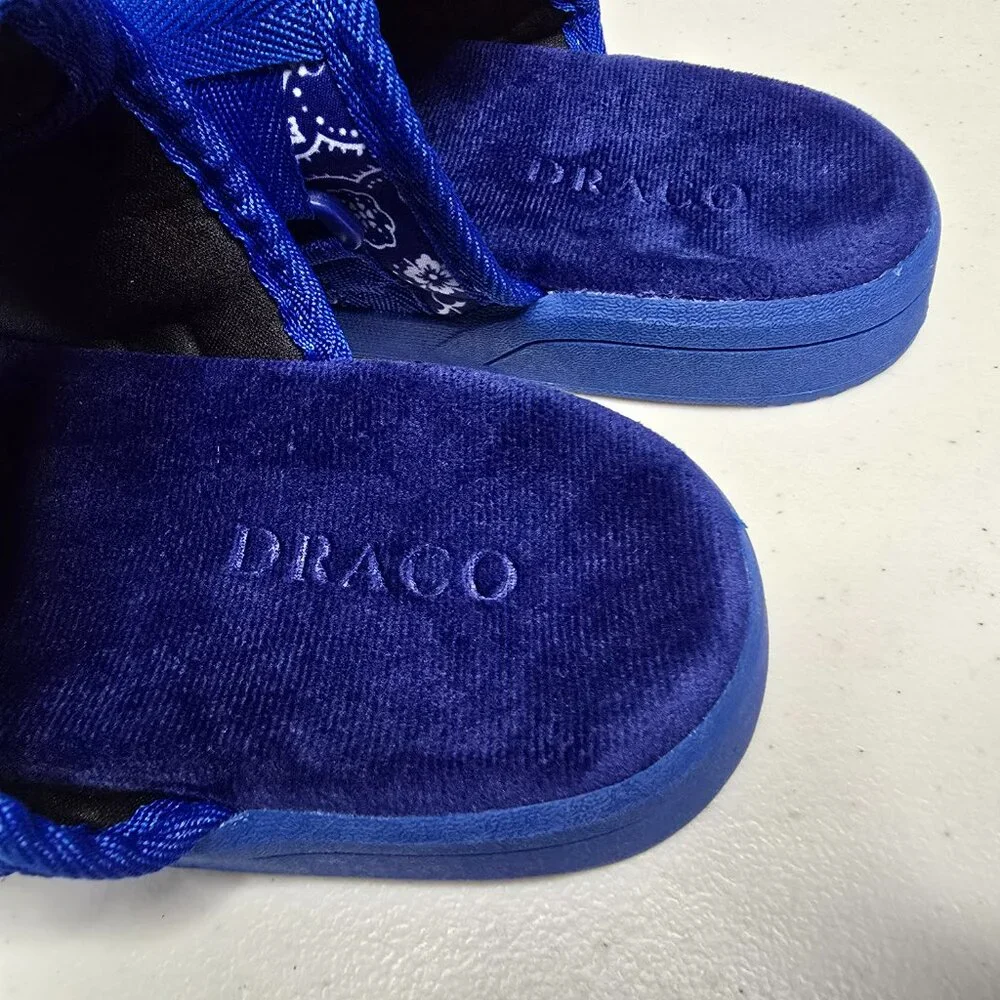 DRACO Slides Mens Shoes Size 10.5, 11, 11.5 Blue Sandals Bandana + Bag NEW